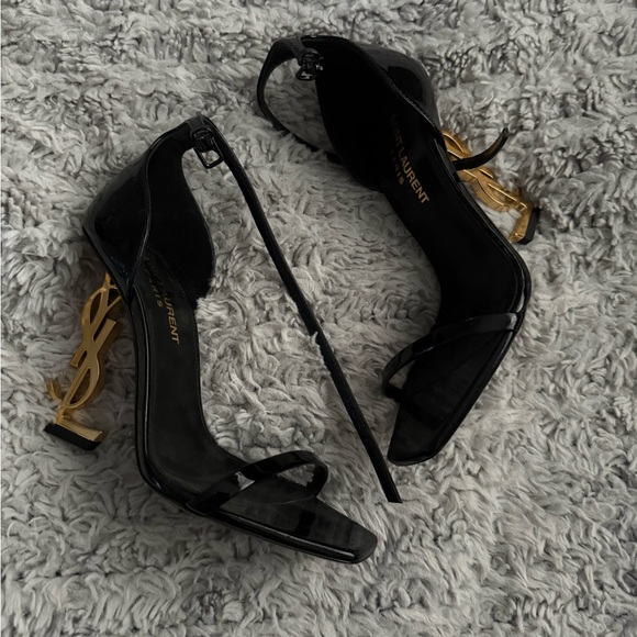 Saint Laurent black heels with YSL logo heel - Picture 2 of 6